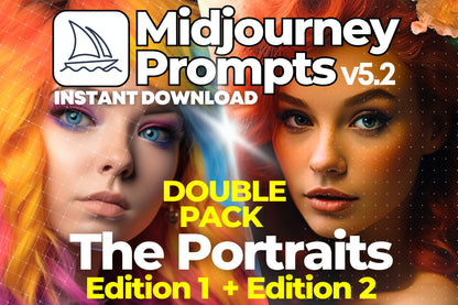 Midjourney Portrait Prompts for Instant Download (Double Pack)