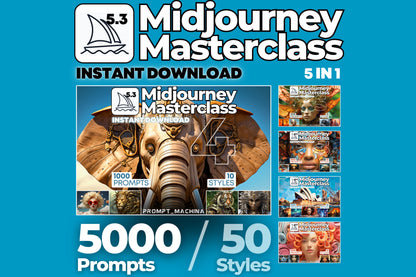 5000 Midjourney Prompts for 50 Popular Midjourney Digital Styles