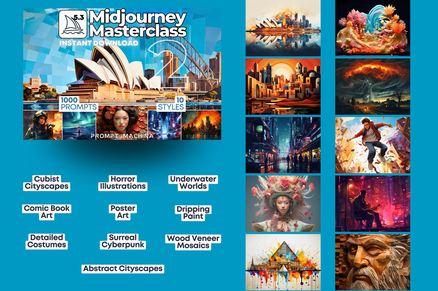 5000 Midjourney Prompts for 50 Popular Midjourney Digital Styles