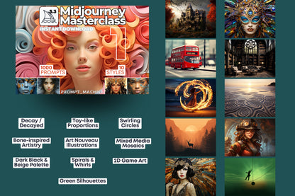 5000 Midjourney Prompts for 50 Popular Midjourney Digital Styles