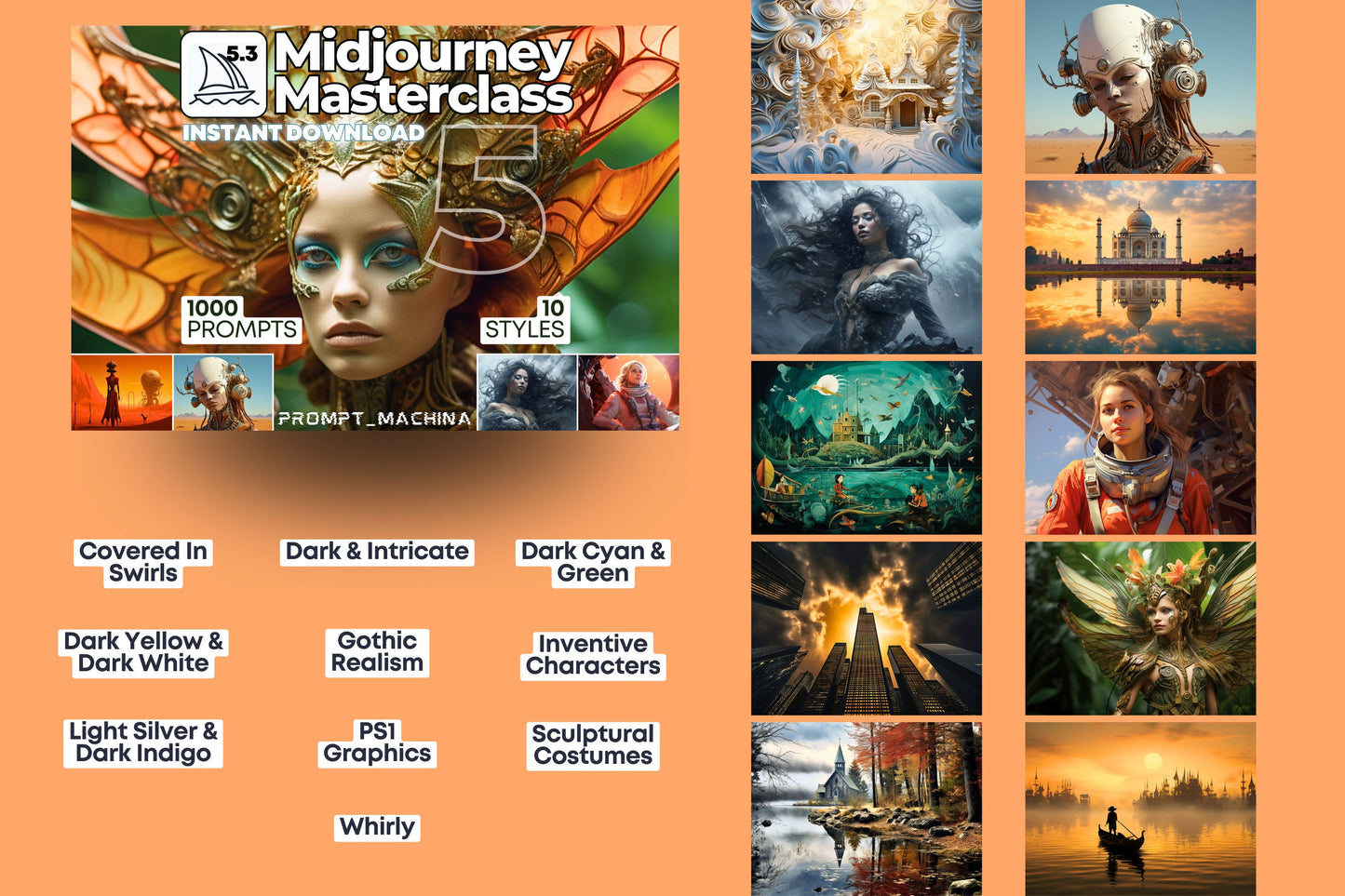 5000 Midjourney Prompts for 50 Popular Midjourney Digital Styles