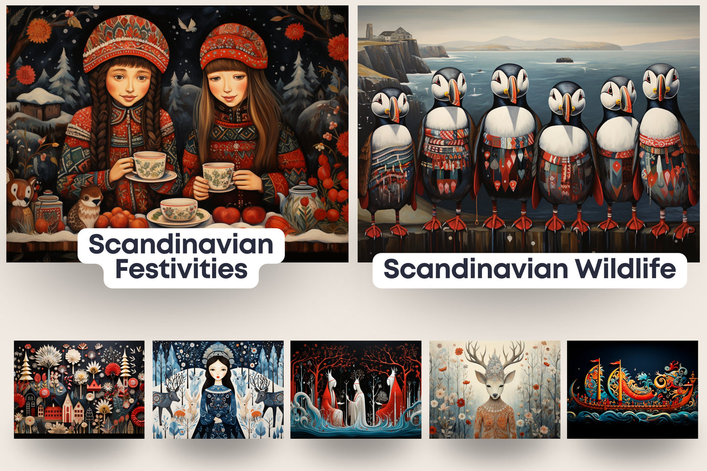 150 Midjourney Prompts for Scandinavian Christmas