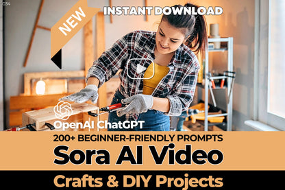 201 Sora Video Prompts for Crafts & Diy Projects, Starter Pack